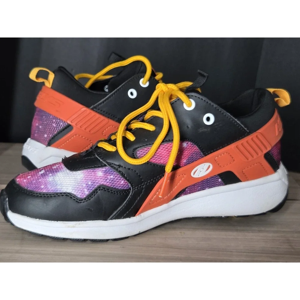 HEELYS Force Galaxy Roller Shoes Sneakers Orange Black Youth Sz 6